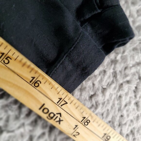 Tommy Hilfiger Top Womens XL Black Banded Collar Button-Down Blouse 100% Viscose - Picture 5 of 8